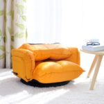 Fauteuil pliable en cuir PU, moderne, réglages multiples, pivotant sur 360 degrés, avec dossier pliable – Image 5