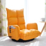 Fauteuil pliable en cuir PU, moderne, réglages multiples, pivotant sur 360 degrés, avec dossier pliable – Image 2