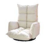 Fauteuil pliable en cuir PU, moderne, réglages multiples, pivotant sur 360 degrés, avec dossier pliable – Image 3