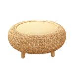 Table basse ronde en rotin pour le thé, fabriquée à la main – Image 7