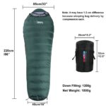 Sac de couchage en duvet de canard, très chaud, 1,7kg, pour adulte – Image 3