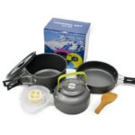 Ensemble de vaisselles de camping, pliables, en aluminium léger avec sac de rangement