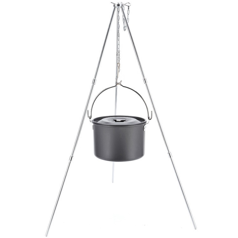 Trépied de feu de camp, pliant et réglable en alliage d'aluminium avec sac