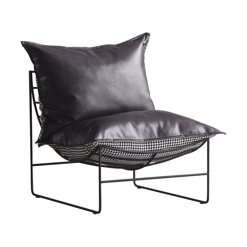 104393-mv20tp.jpg Fauteuil design industriel en cuir PU, structure en métal – Image 1
