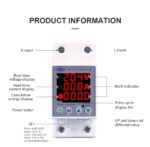 Protection contre les surintensités, 60A 230V, Din rail réglable, protection relais avec voltmètre – Image 5