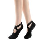Lot de 3 paires chaussettes de Yoga en coton, antidérapantes, à bandes, séchage rapide – Image 5