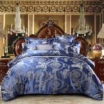 Ensemble 3 pièces, housse de couette Jacquard et taies d'oreiller, satinées – Image 2