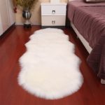Tapis en peluche super doux, en laine artificielle, antidérapant, couleur unie