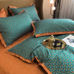 Ensemble 4 pièces en coton égyptien imprimé, housse de couette, drap de lit et taies d'oreiller – Image 2