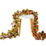 Guirlande de roses artificielles, arc adapté au jardin, 250 cm
