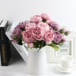 Bouquet de fleurs pivoines artificielles en soie, 30 cm – Image 6