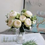 Bouquet de fleurs pivoines artificielles en soie, 30 cm – Image 2