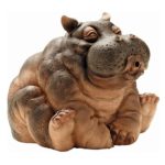 Fontaine d'eau hippopotame en résine, 16 cm