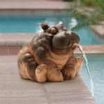 Fontaine d'eau hippopotame en résine, 16 cm – Image 2
