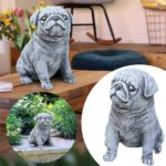 Figurine animale de Carlin en résine, décoration de jardin, 15 cm