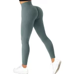 Legging côtelé sans couture, taille haute, Push-Up
