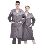 Manteau de travail gris en Poly coton à manches longues avec bandes Hi Vis
