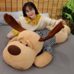 Peluche géante chien couché, doux au toucher, oreiller, de 70 à 130 cm – Image 4
