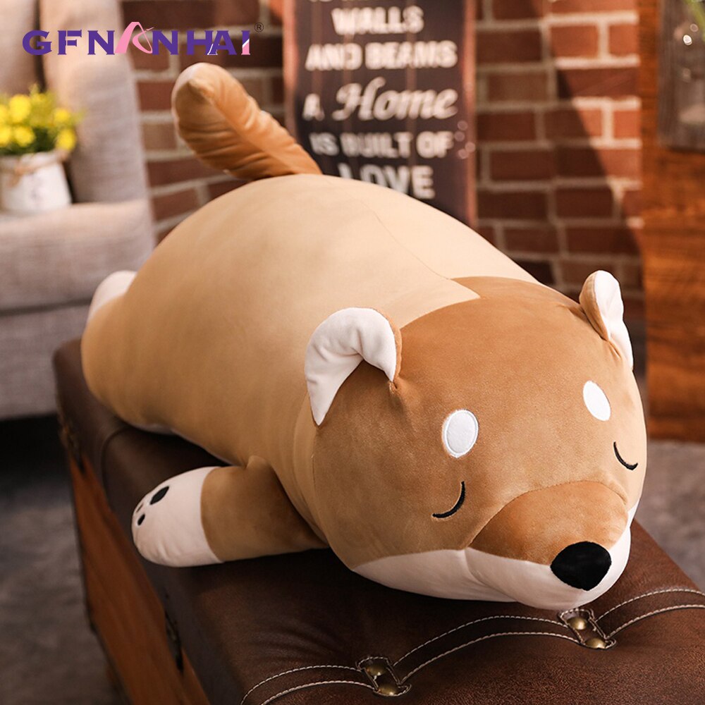 Peluche géante chien Shiba Inu, de 80 à 100 cm