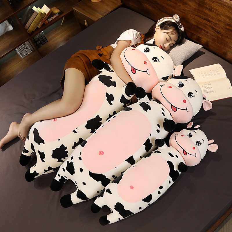 Peluche géante de vache à lait, oreiller de couchage, de  80 à 120cm