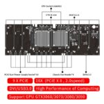 Carte mère minière, 9 GPU, DDR3, 2 x LGA 2011, faible consommation d’énergie, ETH – Image 4