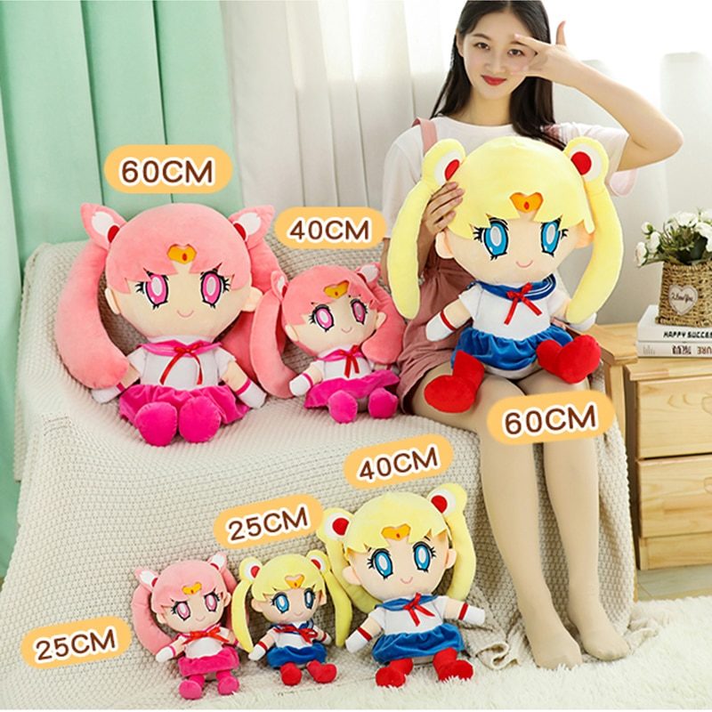 Peluche Sailor Moon, dessin animé, 25 à 60 cm