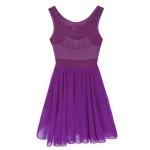 Robe Léotard de danse en mousseline, asymétrique sans manches – Image 14