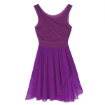Robe Léotard de danse en mousseline, asymétrique sans manches – Image 15