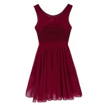 Robe Léotard de danse en mousseline, asymétrique sans manches – Image 16