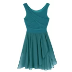 Robe Léotard de danse en mousseline, asymétrique sans manches – Image 9
