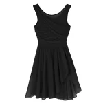 Robe Léotard de danse en mousseline, asymétrique sans manches – Image 13