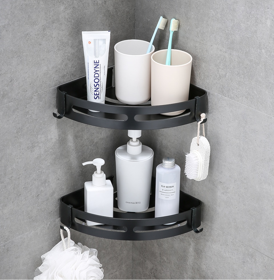 Étagère de salle de bain en aluminium, coin de bain, cuisine