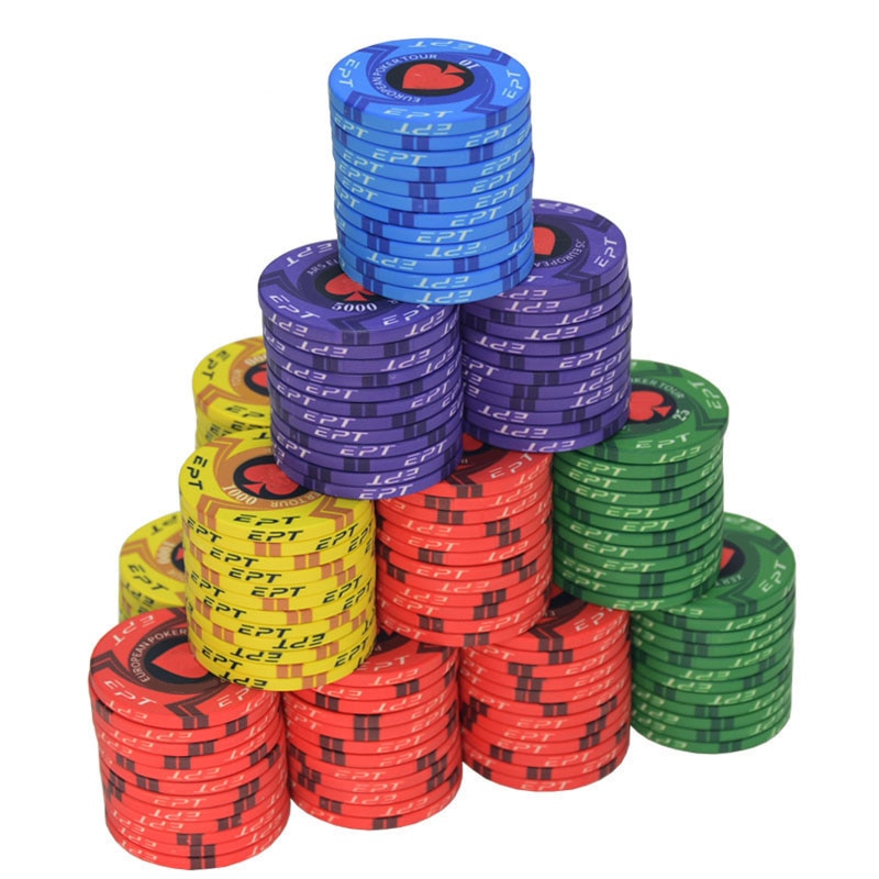 Lot de 25 jetons de Poker en céramique, professionnel, Casino, 10 g, 39 mm