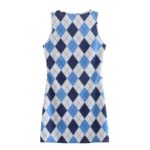 Robe mini sans manches, imprimée géométrique, slim, extensible et sexy – Image 3