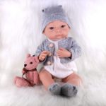 Poupée de bébé en silicone souple, imperméable, avec ours en peluche, 43 cm – Image 6