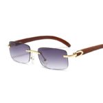 Lunettes de soleil sans monture Steampunk, verres rectangulaires, dégradée