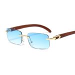 Lunettes de soleil sans monture Steampunk, verres rectangulaires, dégradée – Image 4