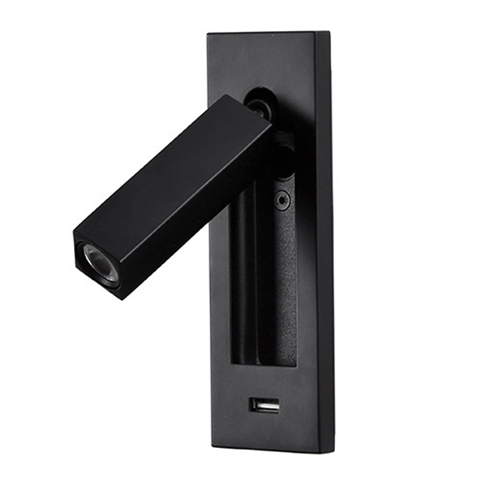 Applique murale rotative avec chargeur USB, design minimaliste, 4 couleurs