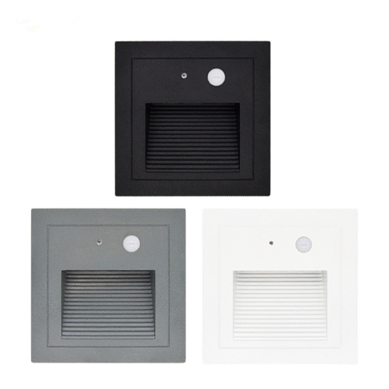 Applique murale LED encastrée avec capteur PIR, étanche IP65, éclairage d'intérieur ou d'extérieur, 5W