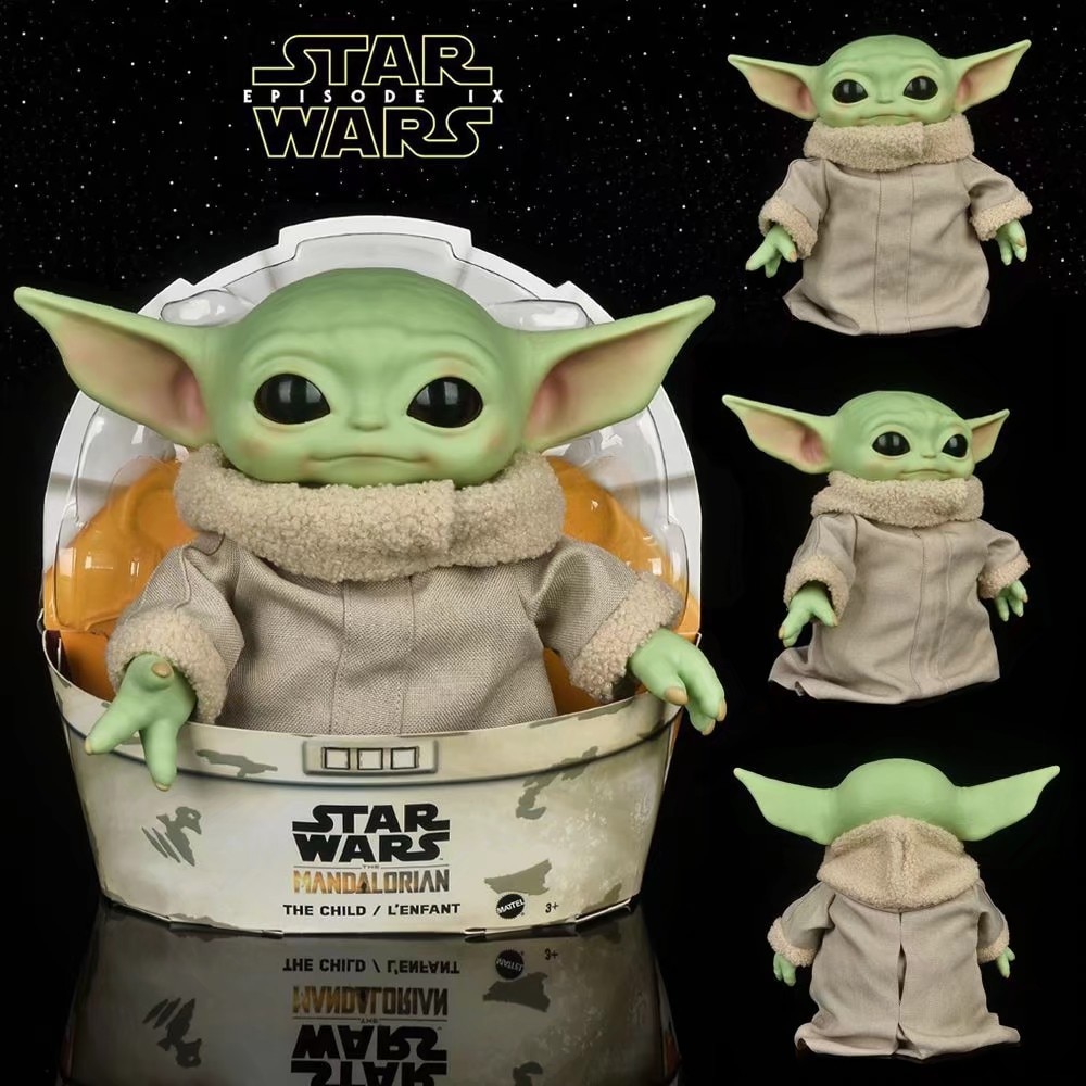 Figurine Yoda Grogu en PVC, Mandalorian, 28 cm