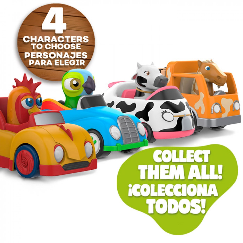 Lot de figurines, dessin animé, La Granja de Zenón, voitures à inertie