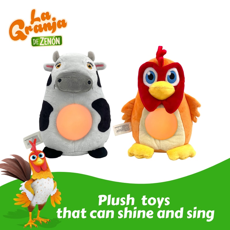 Peluche musicale et lumineuse, dessin animé, La Granja de Zenón, 22 cm