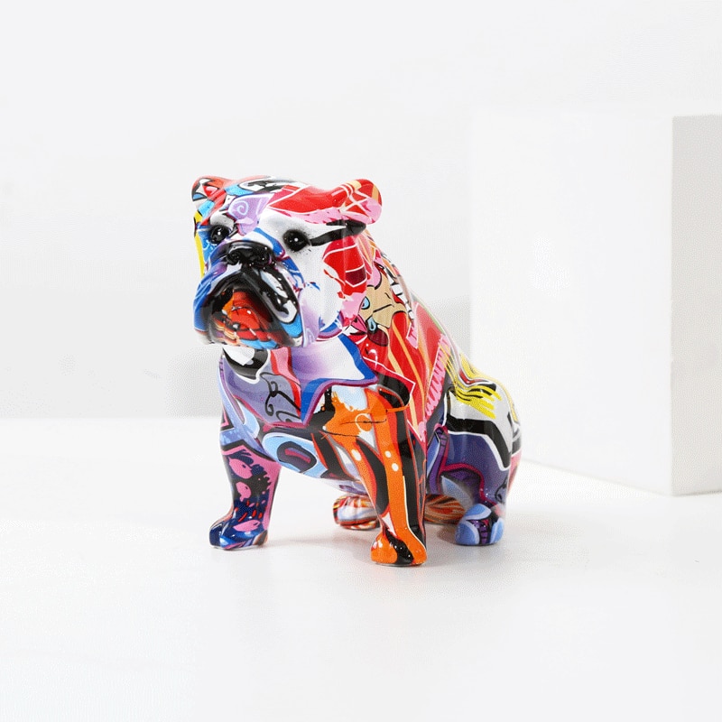 Figurine en résine de Bouledogue Anglais, artisanat créatif, décoration
