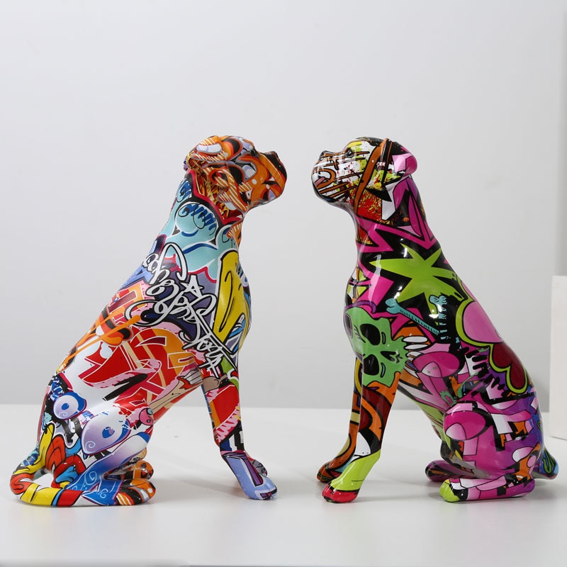 117697-gfyumb.jpg Figurine en résine de Boxer, Graffiti, artisanat créatif, décoration – Image 1