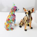 Figurine en résine de Chihuahua, Graffiti, artisanat créatif, décoration – Image 4