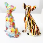 Figurine en résine de Chihuahua, Graffiti, artisanat créatif, décoration – Image 2