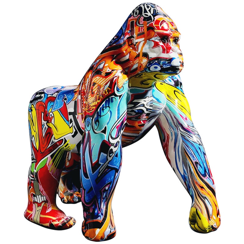 Figurine en résine de Gorille chimpanzé, Graffiti, artisanat créatif, décoration