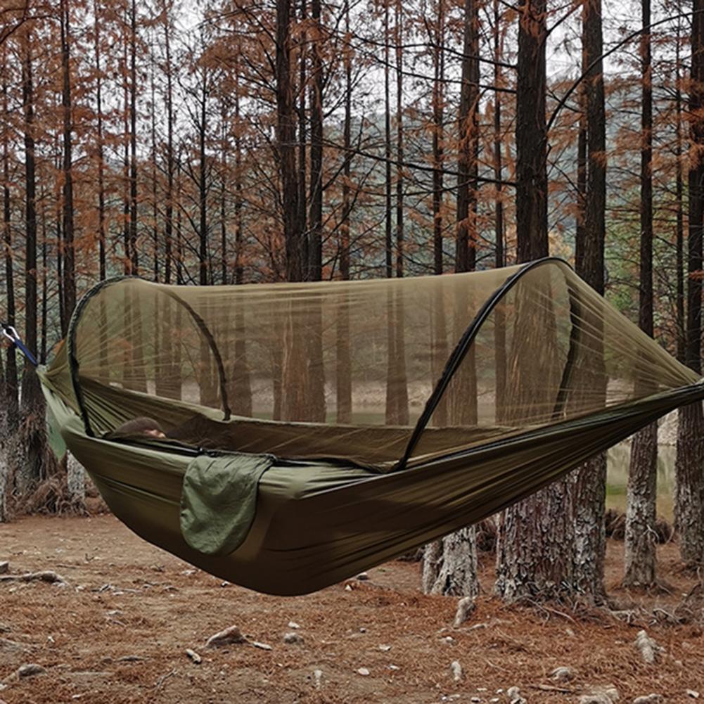Hamac de camping en plein air avec moustiquaire, lit-balançoire, haute résistance, 1 à 2 personnes