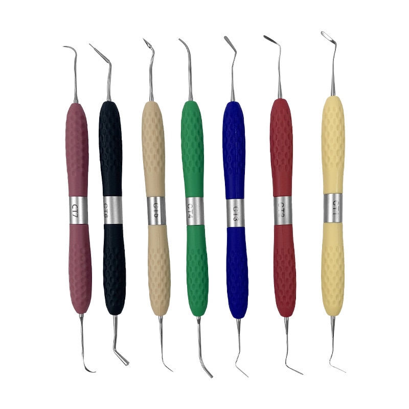 Instruments de restauration, remplissage de résine dentaire, poignée en silicone