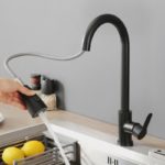 Mitigeur pour évier en acier inoxydable, à retrait télescopique, eau froide et chaude – Image 2